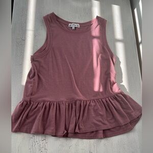 Elegant Mauve Sleeveless Ruffle Top